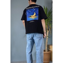 Van Gogh&charlie Chaplin Baskılı Oversize Tişört