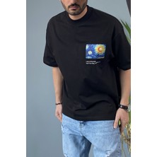 Van Gogh&charlie Chaplin Baskılı Oversize Tişört