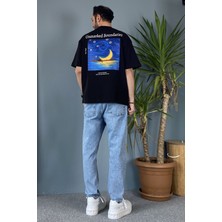 Van Gogh&charlie Chaplin Baskılı Oversize Tişört