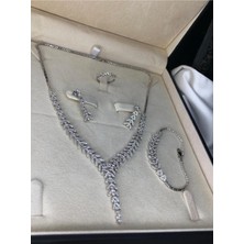 Vogutima Bengi Zirconia Taşlı Gümüş Su Yolu Set-Kolye,bileklik,küpe,yüzük