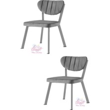 Esinti Metal Sandalye Renkli Ayak 2 Li Set Cafe,restaurant,mutfak,salon,yemek Odası Sandalyesi