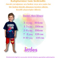 Erkek Çocuk Spider Man Baskılı Beli Lastikli Bağcıklı Lacivert Kırmızı Pamuklu Kumaş Şortlu Alt Üst Ikili Takım