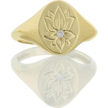 Pırlanta Lotus Çiçeği Altın Yüzük