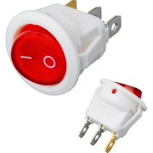 IC-131B Yuvarlak Işıklı Anahtar On-Off 3p Beyaz