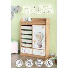 Sky Journey Design "melova" 5 Sepetli 2 Çekmeceli Çok Amaçlı Oyuncak Dolabı