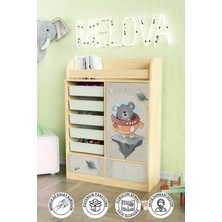 Little Astronaut Design "melova" 5 Sepetli 2 Çekmeceli Çok Amaçlı Oyuncak Dolabı