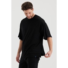 Alexandergardı Yırtmaçlı Basic Oversize T-Shirt (UN-70418)