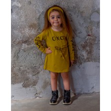 RG Brand Kız Bebek OXO Baskılı Elbise ve Saç Bandı 2'li Takım_RG225