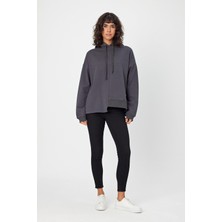 Alexandergardı Yanları Yırtmaçlı Kapüşonlu Oversize Sweatshirt (B22-37600)
