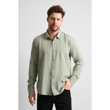 Alexandergardı Dokulu Erkek Keten Gömlek