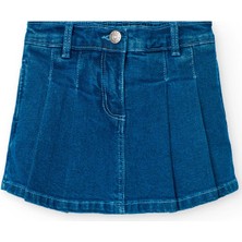 Pileli Kız Çocuk Çocuk Denim Etek