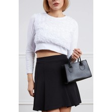 Kadın Siyah Trend Çanta Minimal Uzun Saplı Omuz ve El Çantası