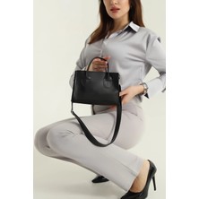 Kadın Siyah Trend Çanta Minimal Uzun Saplı Omuz ve El Çantası