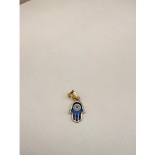 14 Ayar Minimal Lacivert Mineli Fatma Ana Eli,hamse Charm