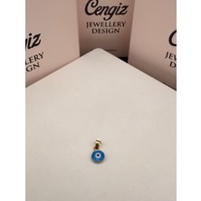 14 Ayar Çift Taraflı Mineli Göz Charm