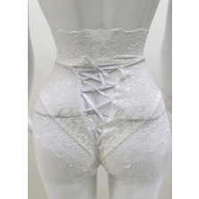 Ekru Dantelli Yüksek Bel Külot VENÜS-K1012