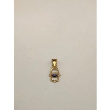 14 Ayar Minimal Altın Gözlü Fatma Ana Eli, Hamse Charm