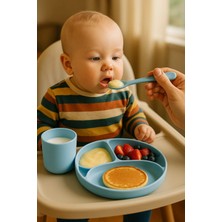 ForKids 3 Bölmeli Vakumlu Mama Tabağı-Silikon Bebek Mama Tabağı