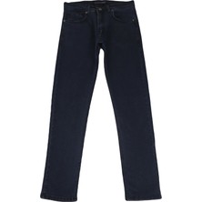 Hacker Fistan Store Erkek Lacivert Yüksek Bel Rahat Kesim Boru Paça Büyük Beden Jean Pantolon