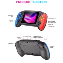 S7 600+ Retro Oyunlu Tv Bağlanabilir Oyun Konsolu 2 Kol Oynanabilir El Atarisi Amoled 4.3 Ekranlı  1020 Mah Batarya ile Oyun Konsolu Atari