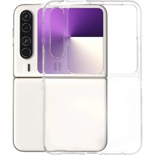 Microcase Huawei Pura x ile Uyumlu Sert Kristal Kapaklı Kılıf Şeffaf- AL3157