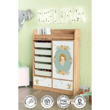 Adorable Design "melova" 5 Sepetli 2 Çekmeceli Çok Amaçlı Oyuncak Dolabı