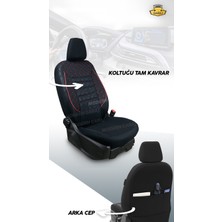 Citroën C3, C4, Saxo, Xantia, Berlingo, Nemo Uyumlu – Gofraj Desenli Spor Oto Koltuk Kılıfı Seti (Konfor Set Dahil)