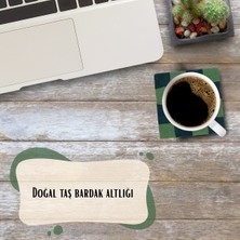 Renkli Damalı Taş Bardak Altlığı – 4’lü Set