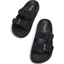 380 Rahat Ortopedik Taban Günlük Kadın Terlik Çift Toka Kadın Terlik Sim Detaylı