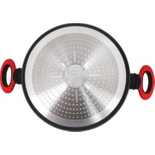 Leggno Colorgy Diamond Pro Derin Tencere 24 cm Kırmızı Kulp