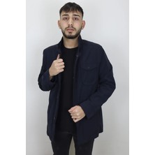 Marco Muratti Fistan Store Erkek Hakim Yaka Normal Kalıp Fermuar ve Çıtçıtlı Yazlık Keten Mont