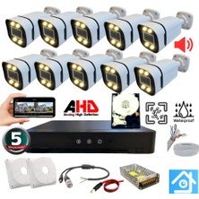 Arna 10 Kameralı 5 Mp Sesli Warm LED Waterproof 3.6 mm Lens H.265 320 GB HDD Dahil Ahd Güvenlik Seti - ST51032