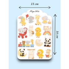 Sevimli Hayvanlar Temalı Sticker - Etiket - Çıkartma Bullet Journal, Ajanda, Planner Için Uygun Set