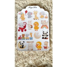 Sevimli Hayvanlar Temalı Sticker - Etiket - Çıkartma Bullet Journal, Ajanda, Planner Için Uygun Set