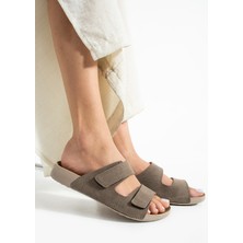 Khayt Naturel Anatomik Çift Bantlı Rahat Günlük Kadın Terlik