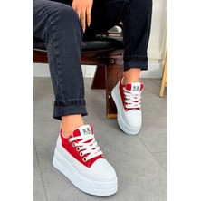 Frm 017 Yüksek Tabanlı Bağcıklı Keten Spor Ayakkabı