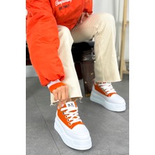 Frm 017 Yüksek Tabanlı Bağcıklı Keten Spor Ayakkabı