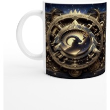 Oğlak Burcu Baskılı Kahve Kupası - Zamanın Çarkları Astroloji Mekanizması Vs2