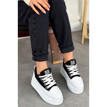 Frm 017 Yüksek Tabanlı Bağcıklı Keten Spor Ayakkabı