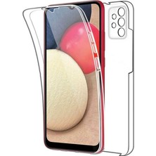 Adige Samsung Galaxy A52 Uyumlu Kılıf Ön Arka 360 Koruma Arka Sert Mika Ön Silikon Şeffaf