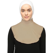 Altobeh Düz Balıkçı Yaka Boğazlı Penye Tesettür Boyunluk - Koyu Bej