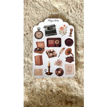 Vintage Temalı Sticker - Etiket - Çıkartma Bullet Journal, Ajanda, Planner, Günlük Için Uygun Set