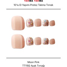Tekrar Kullanılabilir El Yapımı Protez Takma Tırnak - Moon Pink - 10'lu TT1192