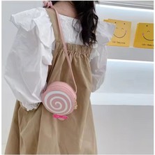 Lolipop Şeker Model Deri Kız Çocuk Bebek Cüzdan Omuz Yan Çanta Ölçüler 12X12CM