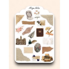 Vintage Temalı Sticker - Etiket - Çıkartma Bullet Journal, Ajanda, Planner, Günlük Için Uygun Set