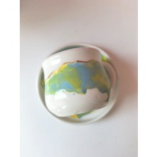 El Yapımı Seramik Fincan  Siyah & Beyaz / Sarı & Kırmızı / Sarı & Lacivert Akıtmalı Desenler ve Altın Yaldız Detaylı | 150 ml |