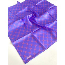 Armine Lila Monogram Desen Tivil İpek Eşarp 9178 - 07