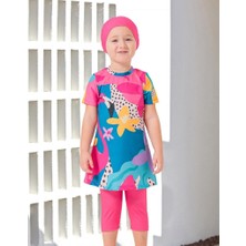 Birolgaye Adasea 251911 Sterli Pembe Kısa Kol Çocuk Tesettür Mayo