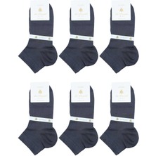 Füme Düz Ultra Lüks 6'lı Bambu Yarım Erkek Çorap CRP352