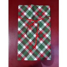 Gabardin Kumaş Nazar Boncuklu Bez Kese Bağ Detaylı El Yapım 40X23CM 1 Adet